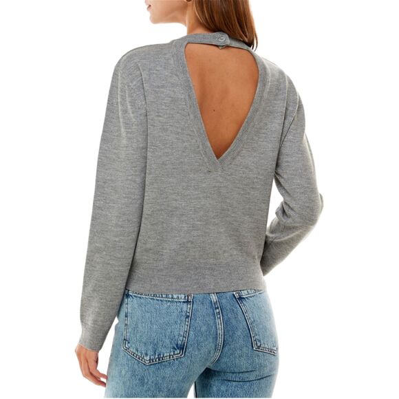 Wayf Heather Gray Open-Back Sweater - Picture 3 of 12